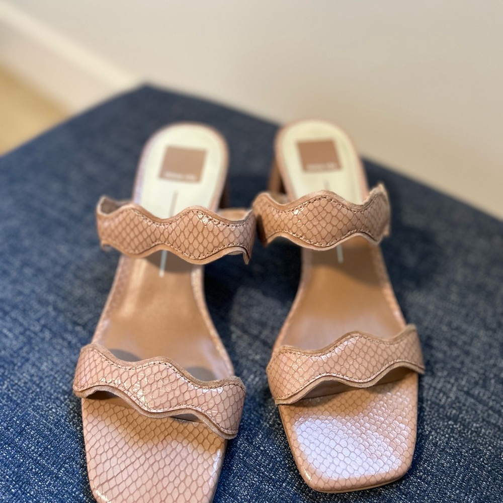 Dolce Vita Nude Snakeskin Textured Heels